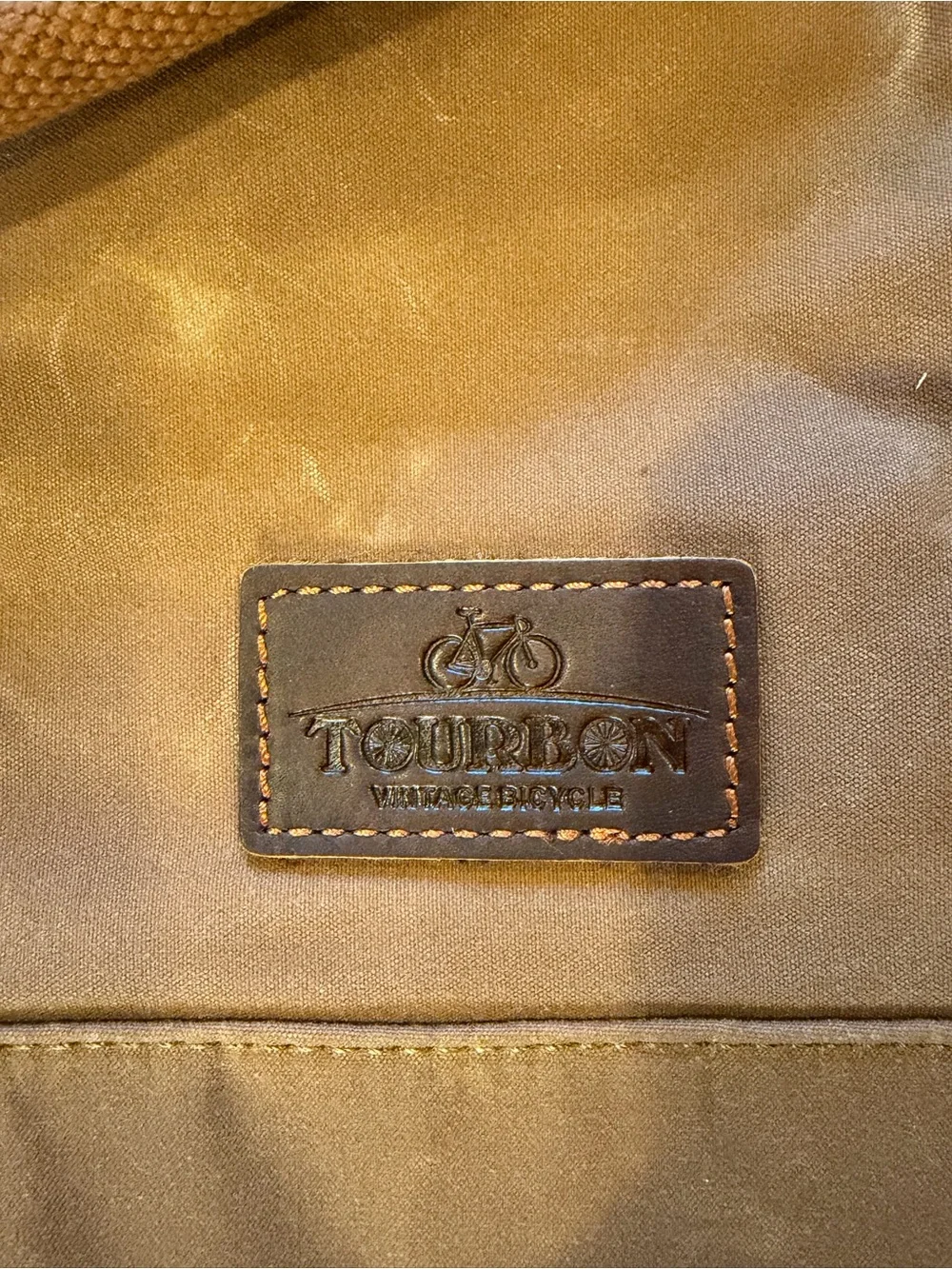 Casual Tan Canvas Messenger Tote with Brown Trim